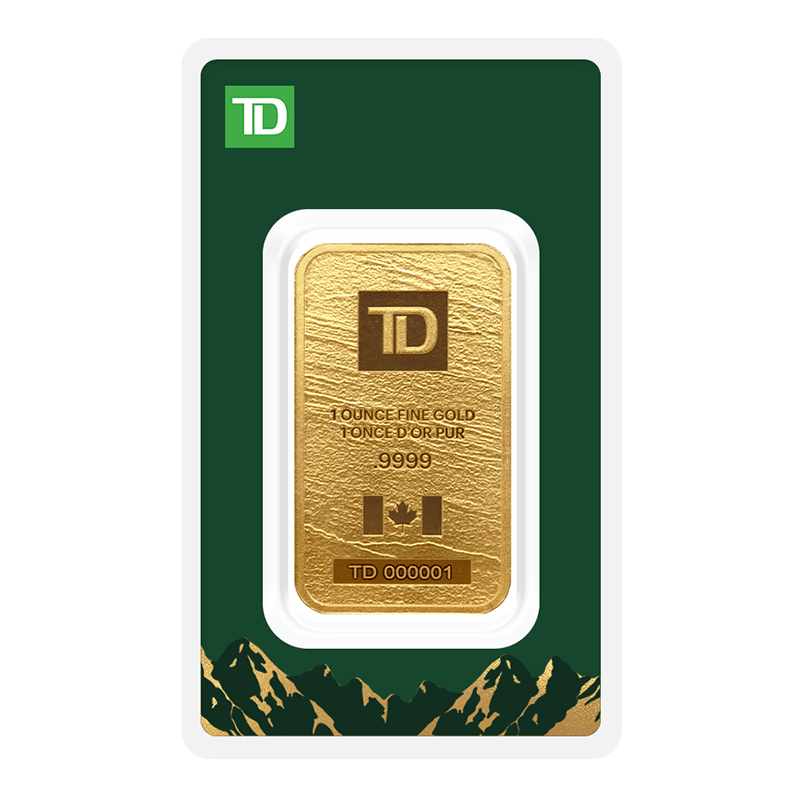 Buy 1 oz TD CanadianSourced Fine Gold Bar Price in Canada TD